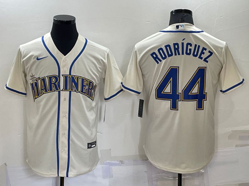 Men Seattle Mariners 44 Rodriguez Cream Game Nike 2022 MLB Jersey